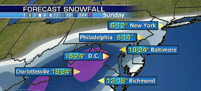 Washington snowstorm map by Fox News